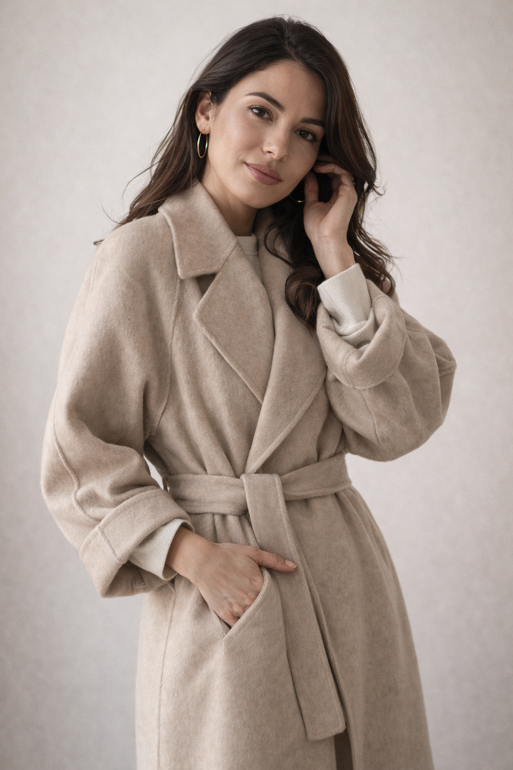 Celeste™ | Elegant Belted Long Coat