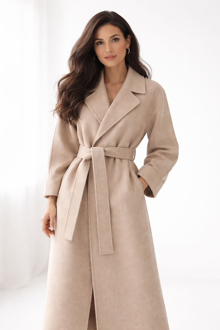 Celeste™ | Elegant Belted Long Coat